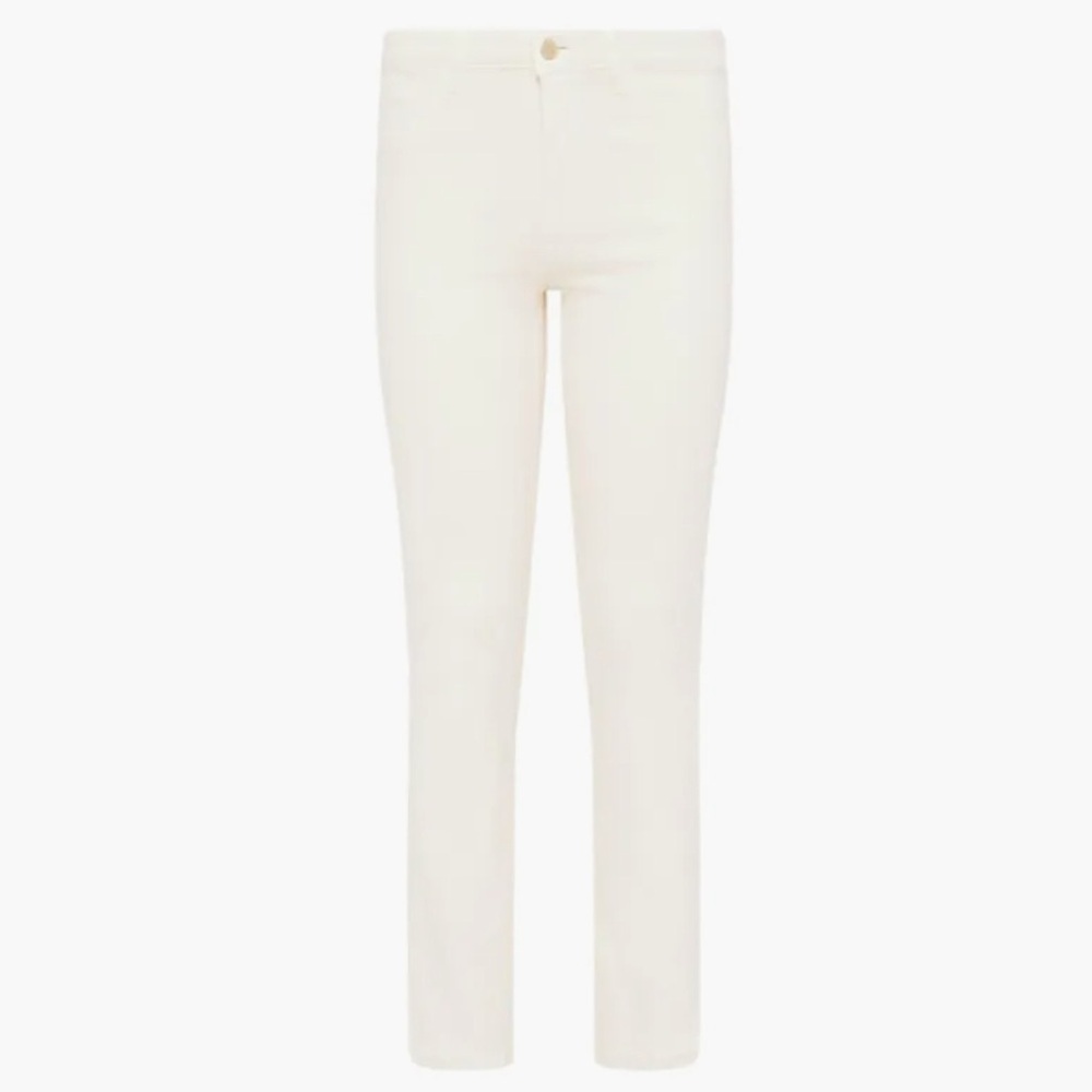 L’AGENCE Ginny High Rise Straight Leg Jeans French Vanilla coated - Picture 10 of 16
